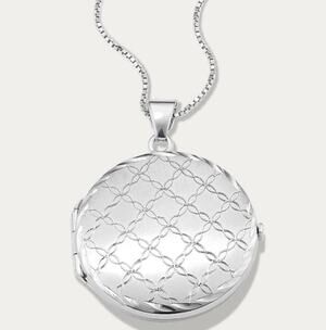 Shane Co Quilted Sterling Silver Locket